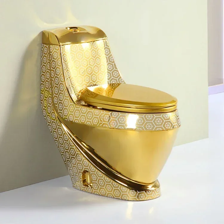 Hot Sell Golden Plated Sanitary Wares Wc Strap 250mm One Piece Ceramic Gold Color Toilet
Hot Sell Golden Plated Sanitary Wares Wc Strap 250mm One Piece Ceramic Gold Color Toilet