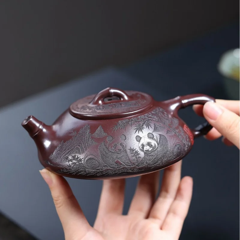 260ml Chinese Handmade Yixing Purple Clay Teapot Panda Pattern Tea Pot Beauty Tea Infuser Kettle Household Zisha Tea Set Teaware
260ml Chinese Handmade Yixing Purple Clay Teapot Panda Pattern Tea Pot Beauty Tea Infuser Kettle Household Zisha Tea Set Teaware