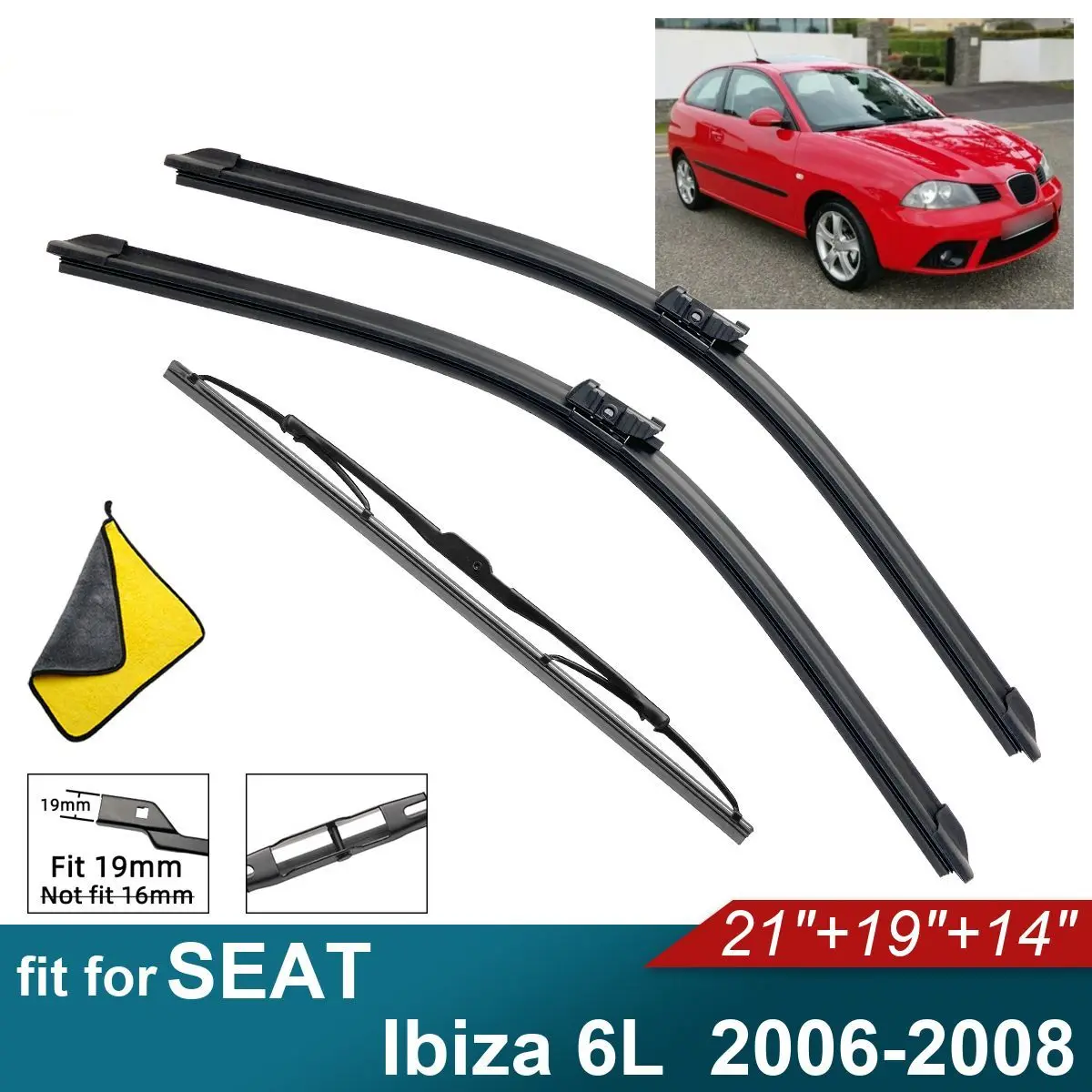 Car Windshield Wiper Blades Fit For SEAT Ibiza 6L Rear Wiper Blades Soft Rubber Auto Front Windscreen
Car Windshield Wiper Blades Fit For SEAT Ibiza 6L Rear Wiper Blades Soft Rubber Auto Front Windscreen