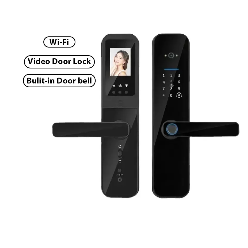 Smart Door Lock Fingerprint Digital Wifi Lock for smart home, smart lock with camera Monitor Send Photo To phone
Smart Door Lock Fingerprint Digital Wifi Lock for smart home, smart lock with camera Monitor Send Photo To phone