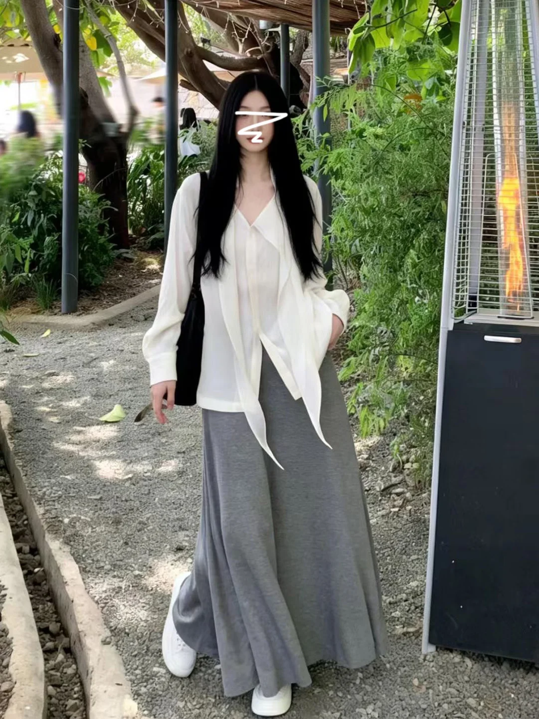 Spring 2026 Women's Long Sleeve Shirt with Sash Design Grey Skirt Fashionable Slimming Two-Piece Set High Waist V-Neck P...
Spring 2026 Women's Long Sleeve Shirt with Sash Design Grey Skirt Fashionable Slimming Two-Piece Set High Waist V-Neck P...