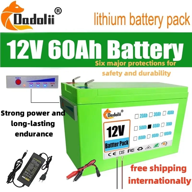 NEW Sprayers 12V 60Ah Built-In High Current 30A BMS 18650 Lithium Battery Pack For Electric Vehicle Batterie 12.6V Charger
NEW Sprayers 12V 60Ah Built-In High Current 30A BMS 18650 Lithium Battery Pack For Electric Vehicle Batterie 12.6V Charger