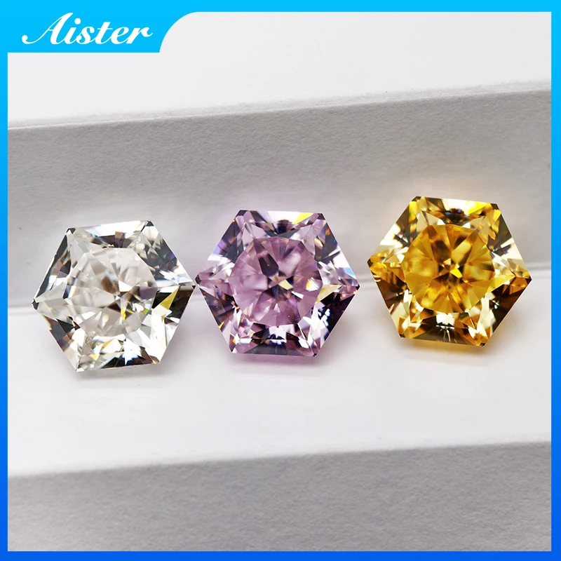 Light Yellow/Pink/Yellow Hexagon Shape Crushed Ice Cut Cubic Zirconia Lab Zircon CZ 4K Cutting 5A+ Quality for Jewelry Making
Light Yellow/Pink/Yellow Hexagon Shape Crushed Ice Cut Cubic Zirconia Lab Zircon CZ 4K Cutting 5A+ Quality for Jewelry Making