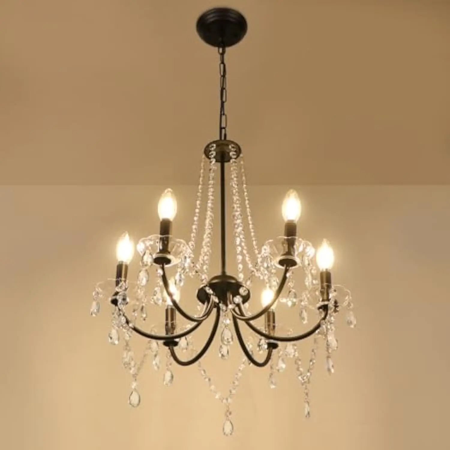 Black Crystal Chandeliers for Dining Room, 6 Lights Modern Farmhouse Chandeliers, Vintage Candle Hanging Pendant Flush Mount C
Black Crystal Chandeliers for Dining Room, 6 Lights Modern Farmhouse Chandeliers, Vintage Candle Hanging Pendant Flush Mount C