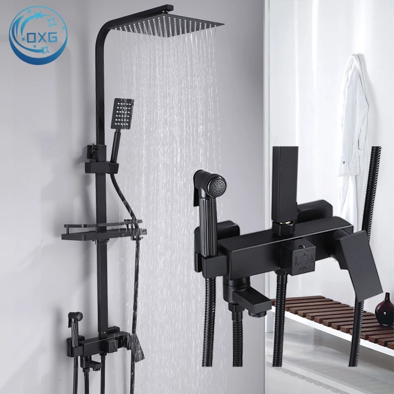 OXG Black/Chrome Brass Shower Faucets Bathroom Shower Mixer Faucet Shower System Rainfall Shower Set Shower Spray For Bathroom
OXG Black/Chrome Brass Shower Faucets Bathroom Shower Mixer Faucet Shower System Rainfall Shower Set Shower Spray For Bathroom