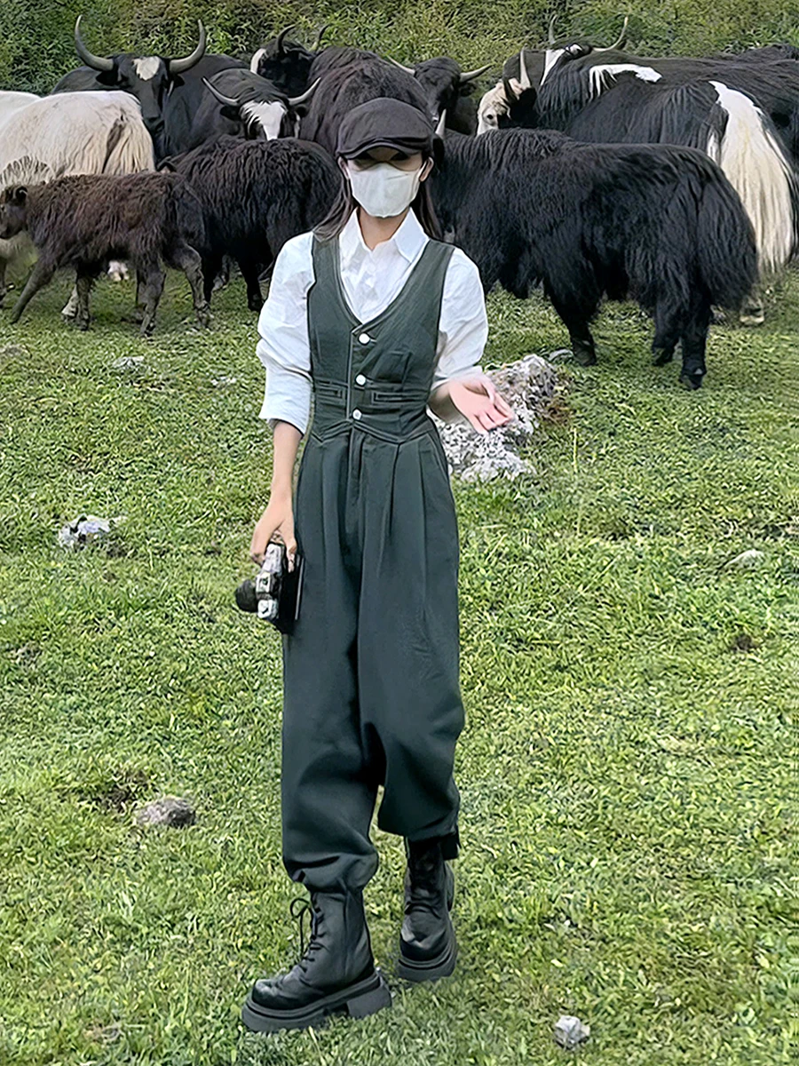 Осенний костюм-двойка irt Sle с подтяжками и комбинезоном Mountain Wildern Subtle Chic Корейская версия с высокой талией L...
Осенний костюм-двойка irt Sle с подтяжками и комбинезоном Mountain Wildern Subtle Chic Корейская версия с высокой талией L...