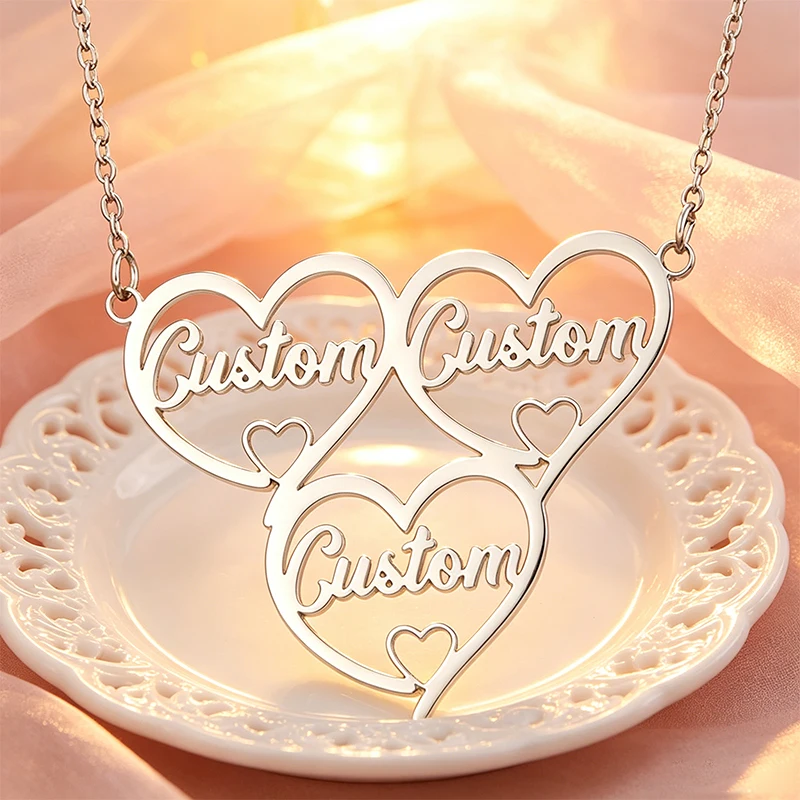 Charm Heart Shape Multiple Names Customized Pendant Necklace Stainless Steel Family Couples Name Choker Necklace Jewelry Gift
Charm Heart Shape Multiple Names Customized Pendant Necklace Stainless Steel Family Couples Name Choker Necklace Jewelry Gift