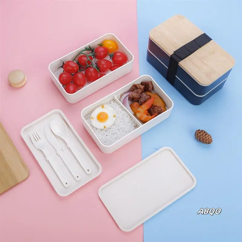 Japanese Style Lunch Box Simple Double Layer Lunch Box With Knife, Fork & Spoon Separation Student Lunch Box
Japanese Style Lunch Box Simple Double Layer Lunch Box With Knife, Fork & Spoon Separation Student Lunch Box