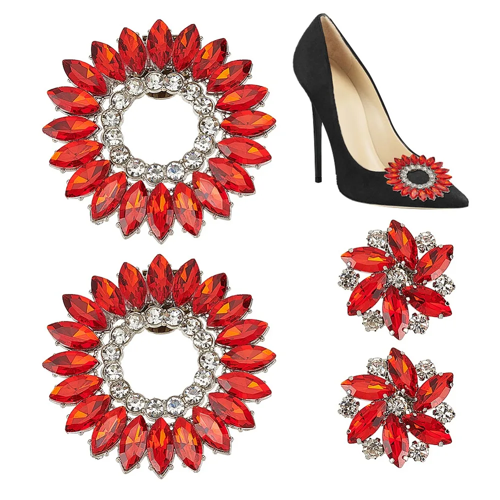 4Pcs 2 Styles Flower Alloy Glass Shoe Buckle Clips Detachable Shoe Decoration Red 32~61.5x34~61.5x9~10mm 2pcs/style
4Pcs 2 Styles Flower Alloy Glass Shoe Buckle Clips Detachable Shoe Decoration Red 32~61.5x34~61.5x9~10mm 2pcs/style