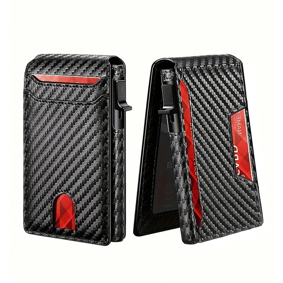 Minimalist Smart Wallet RFID Blocking Pop Up Wallet Credit Card Holder Bifold Carbon Fiber Wallet
Minimalist Smart Wallet RFID Blocking Pop Up Wallet Credit Card Holder Bifold Carbon Fiber Wallet
