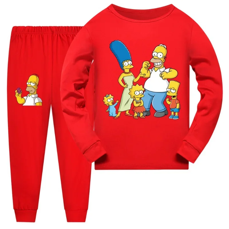 The Simpsonses Cartoon Pajamas Boy Girls Kawaii Cotton Sleepwear Suit Kids Long Sleeved Tops+Pants Set Sleepwear Gift
The Simpsonses Cartoon Pajamas Boy Girls Kawaii Cotton Sleepwear Suit Kids Long Sleeved Tops+Pants Set Sleepwear Gift