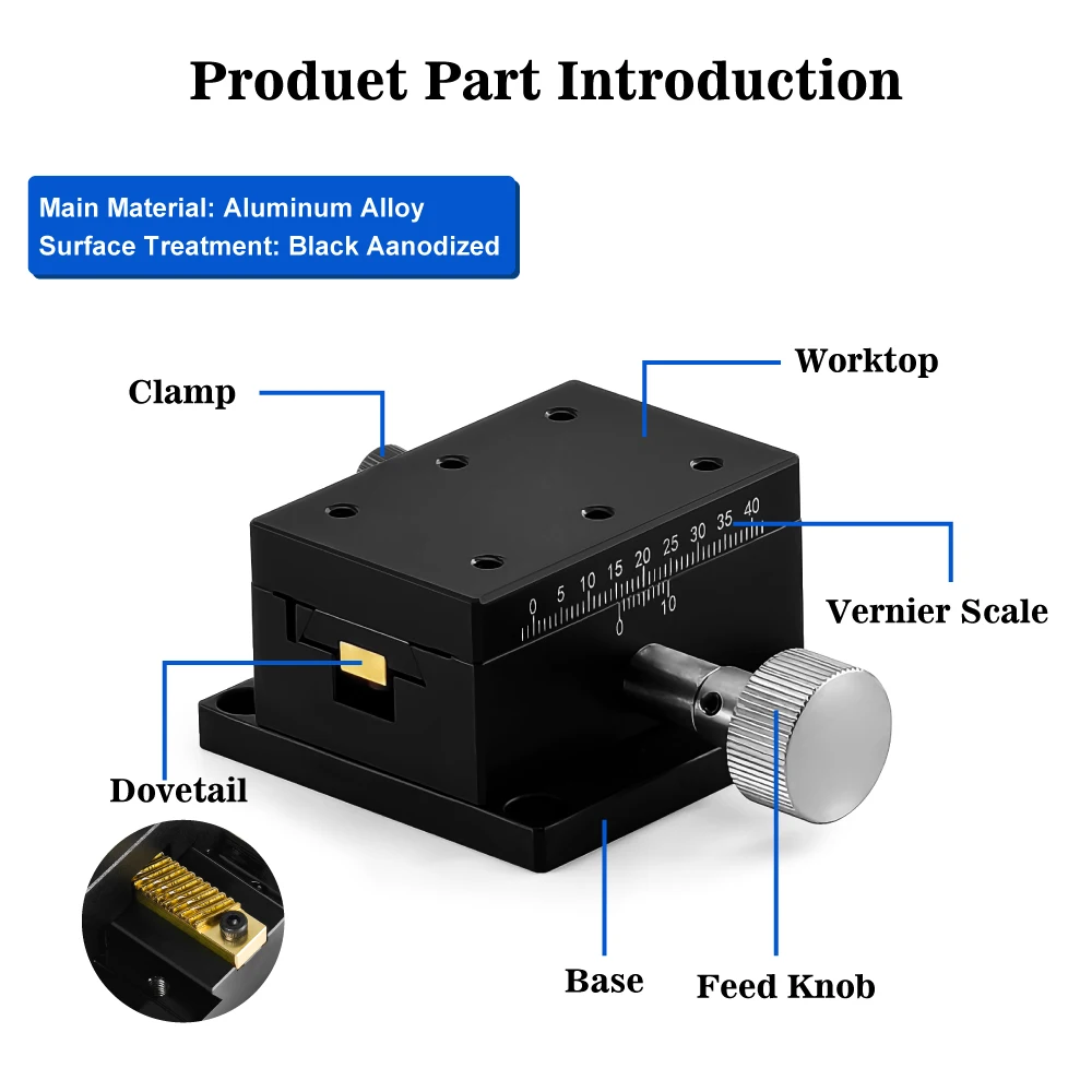 Diacion WLX40-90-N X-Axis Standard Dovetail Stage Aluminum Alloy 30mm Travel Distance Manual Align Lab Testing 1 Year
Diacion WLX40-90-N X-Axis Standard Dovetail Stage Aluminum Alloy 30mm Travel Distance Manual Align Lab Testing 1 Year