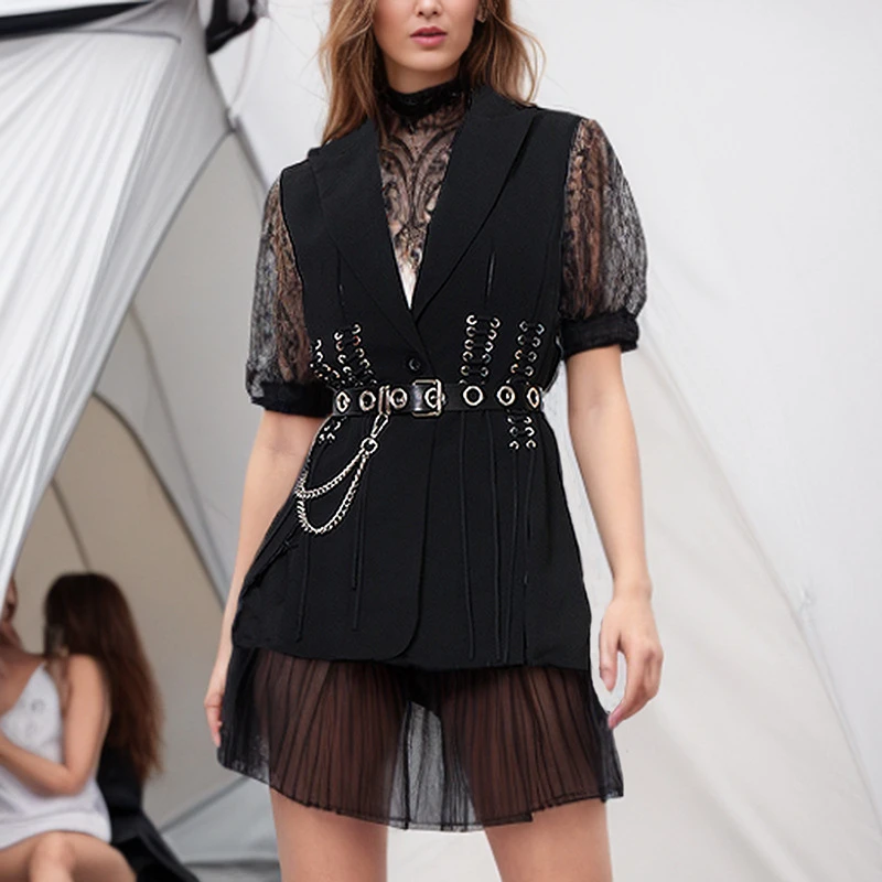 2024 Spring New Fashionable And Stylish Style Tie Waist Vest Design Sense Suit Black Vest Women's Small And Versatile Top
2024 Spring New Fashionable And Stylish Style Tie Waist Vest Design Sense Suit Black Vest Women's Small And Versatile Top