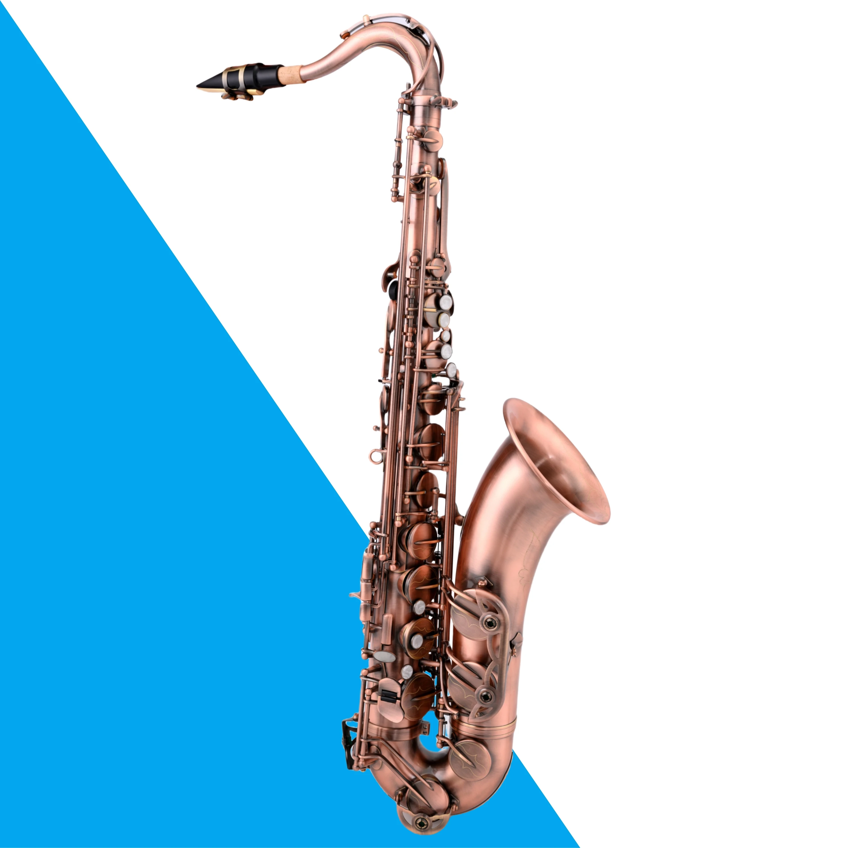 Manufacturer Wholesale Bb Tuning Tenor Saxophone Red Antique Color Appearance Engraved Button Made of Brass Material
Manufacturer Wholesale Bb Tuning Tenor Saxophone Red Antique Color Appearance Engraved Button Made of Brass Material