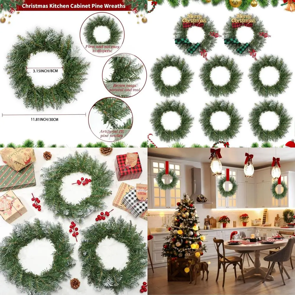 Artificial 12 Inch Green Pine Wreaths for Christmas - DIY Decor for Kitchen, Windows, Doors, Chairs, Farmhouse Style Xmas Party
Artificial 12 Inch Green Pine Wreaths for Christmas - DIY Decor for Kitchen, Windows, Doors, Chairs, Farmhouse Style Xmas Party