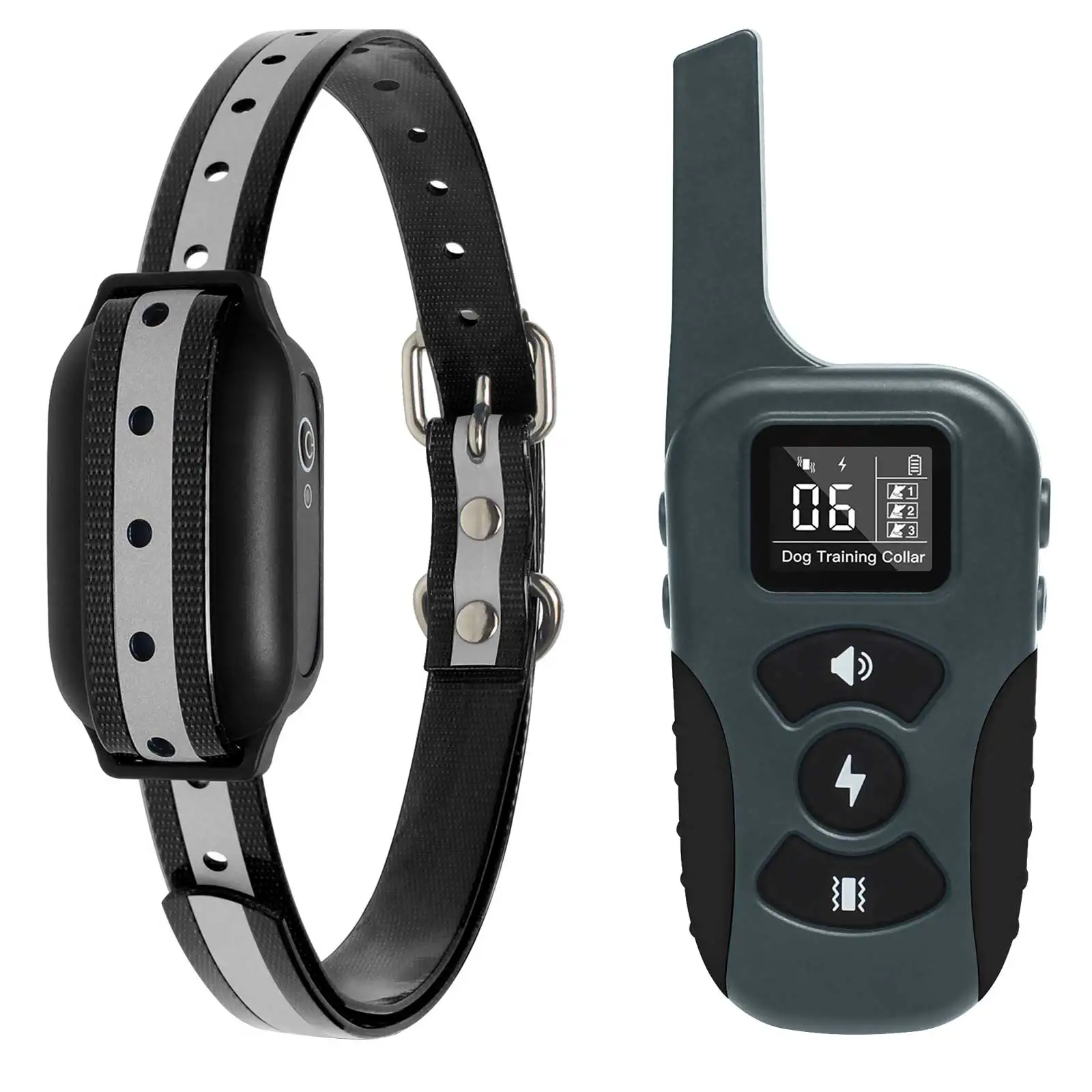 IPX7 Waterproof Rechargeable Adjustable Electronic Dog Training Collar Shock Collar for Dog with Beep Vibration and Shock
IPX7 Waterproof Rechargeable Adjustable Electronic Dog Training Collar Shock Collar for Dog with Beep Vibration and Shock