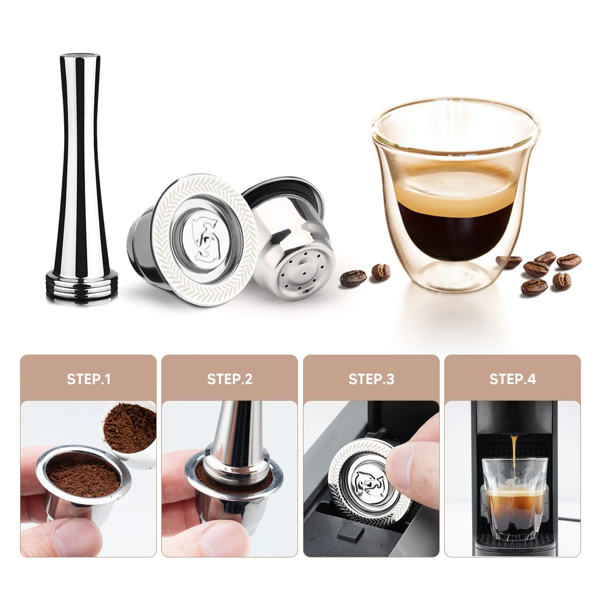 Coffee Capsules For Nespresso C30 Refillable Crema Espresso Refillable Coffee Filter Stainless Steel Reusable Pod
Coffee Capsules For Nespresso C30 Refillable Crema Espresso Refillable Coffee Filter Stainless Steel Reusable Pod