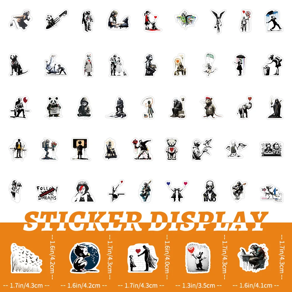 50/103PCS Banksy Cartoon Stickers Graffiti ART Sticker Waterproof Decoration DIY Luggage Laptop Phone Car Bike Skateboard Toy
50/103PCS Banksy Cartoon Stickers Graffiti ART Sticker Waterproof Decoration DIY Luggage Laptop Phone Car Bike Skateboard Toy