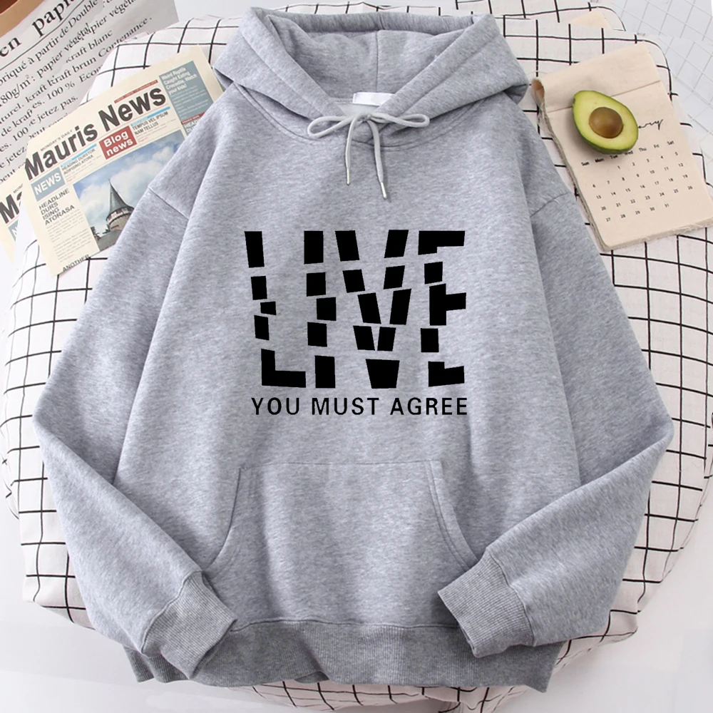 Live You Must Agree Hoodies Fashion Letters Men'S Hoody Street Hip Hop Warm Male Sweatshirt Aesthetic Graphic Punk Warm Clothes
Live You Must Agree Hoodies Fashion Letters Men'S Hoody Street Hip Hop Warm Male Sweatshirt Aesthetic Graphic Punk Warm Clothes
