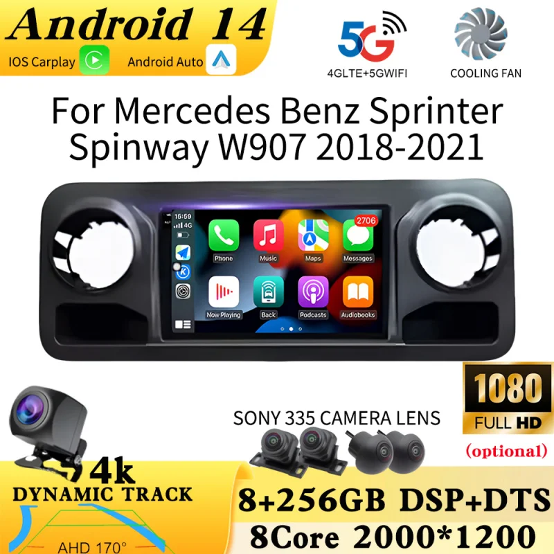 For Mercedes Benz Sprinter Spinway W907 2018 - 2021 Android OS Carplay Auto Car Radio Navigation GPS Multimedia Video Player BT
For Mercedes Benz Sprinter Spinway W907 2018 - 2021 Android OS Carplay Auto Car Radio Navigation GPS Multimedia Video Player BT
