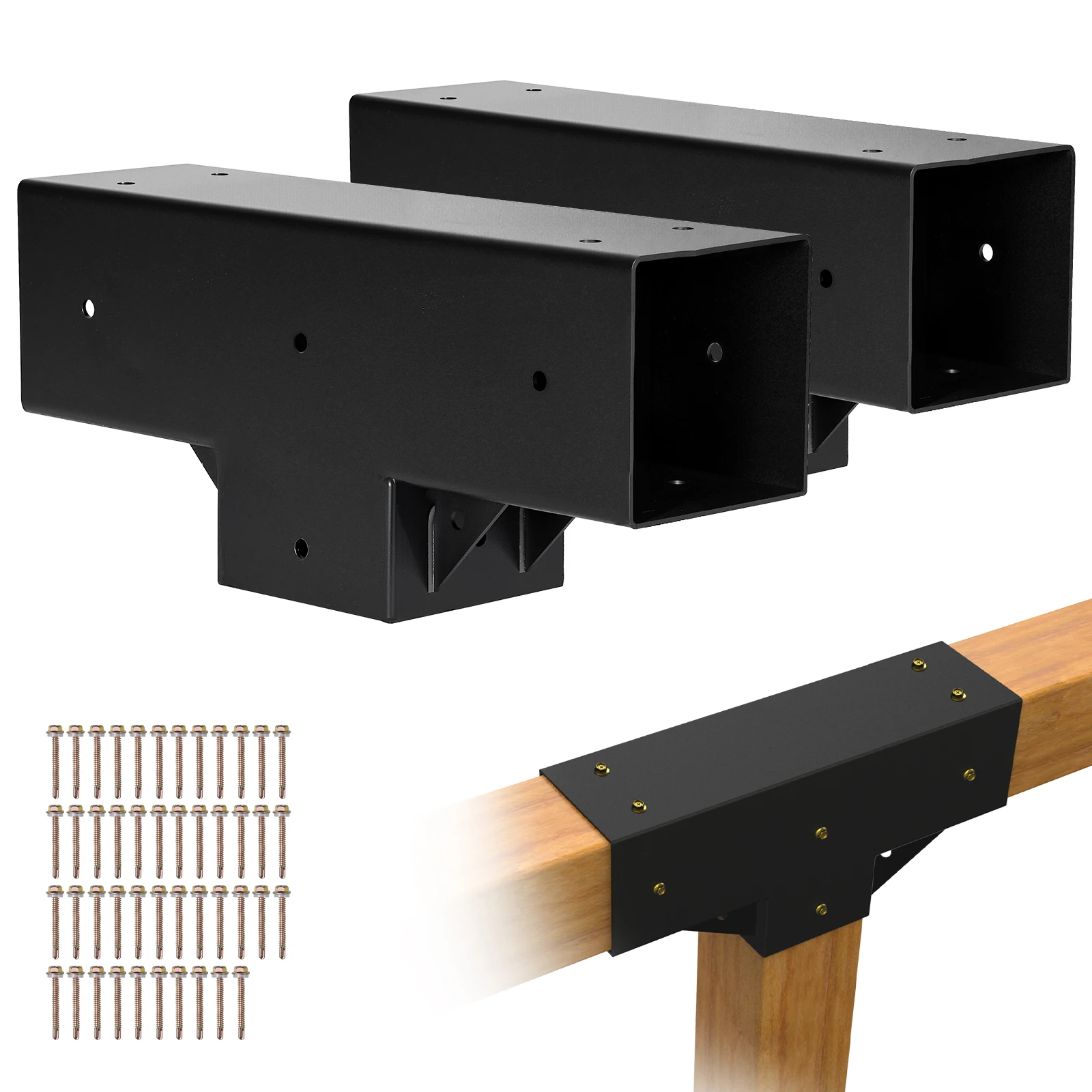 SucceBuy Pergola Kit 2-Pack T-Shaped 4x4 (Actual 3.5x3.5 Inch) with Screws for 3.5x3.5Inch Wood Beams in Actual Size for Outdoor
SucceBuy Pergola Kit 2-Pack T-Shaped 4x4 (Actual 3.5x3.5 Inch) with Screws for 3.5x3.5Inch Wood Beams in Actual Size for Outdoor