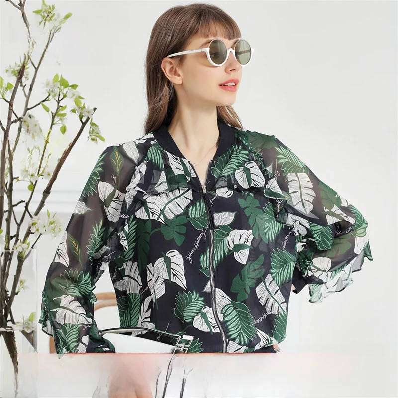 Comoboca Women's Silk Baseball Shirt V-Neck Printed Outerwear Sun Protection Long Sleeve Zipper Closure Regular Fit Spring Coat
Comoboca Women's Silk Baseball Shirt V-Neck Printed Outerwear Sun Protection Long Sleeve Zipper Closure Regular Fit Spring Coat