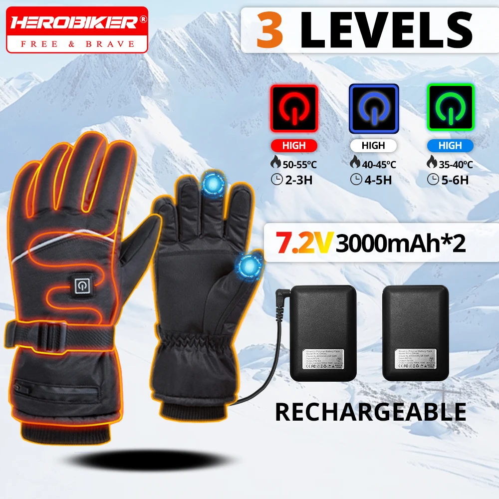  Зимние перчатки с подогревом, мотоциклетные перчатки с сенсорным экраном, 7,4 В, электрические перезаряжаемые водонепроницаемые зимние перчатки для катания на лыжах с подогревом
Зимние перчатки с подогревом, мотоциклетные перчатки с сенсорным экраном, 7,4 В, электрические перезаряжаемые водонепроницаемые зимние перчатки для катания на лыжах с подогревом