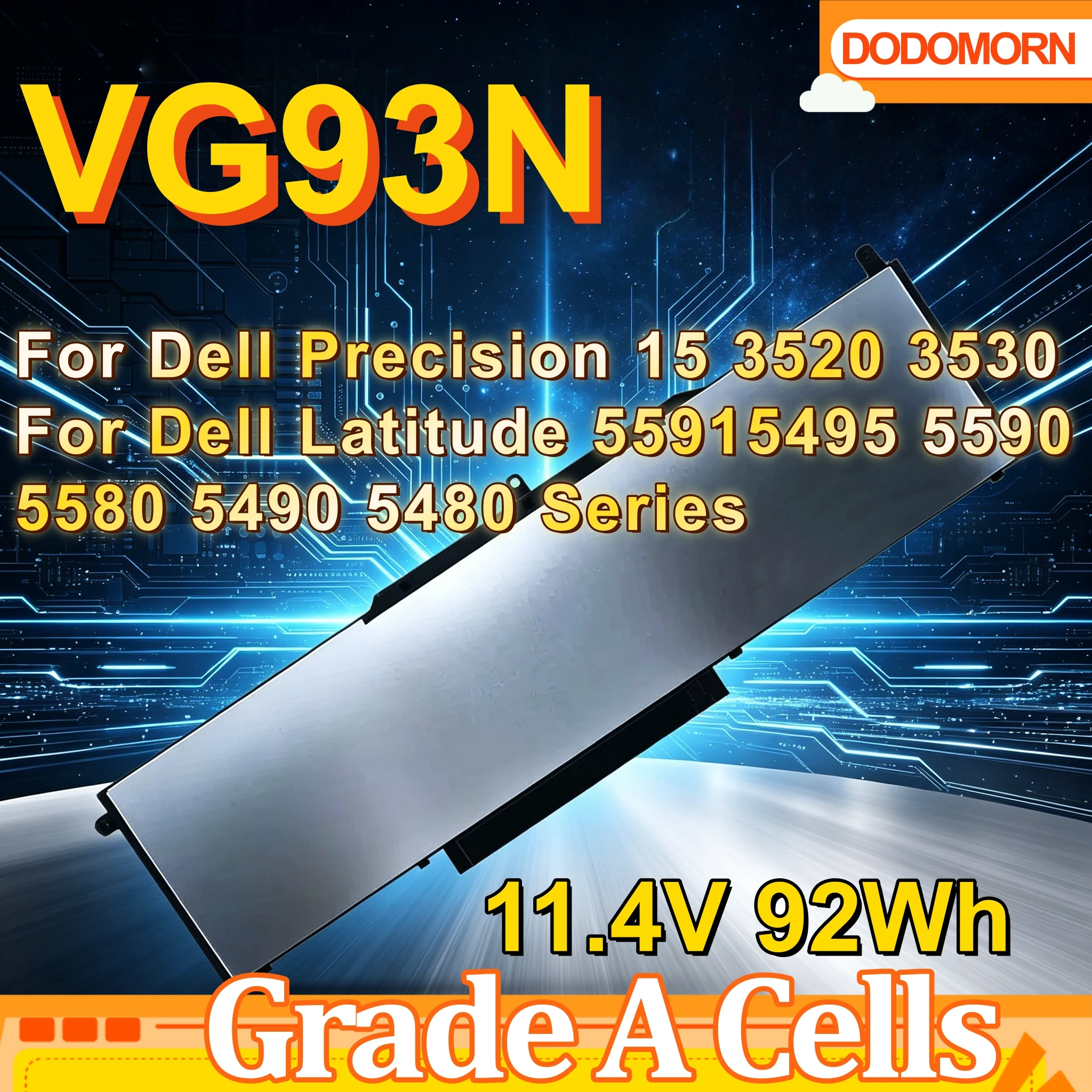 High quality VG93N Battery for Dell Precision 3520 3530 M3520 M3530 Latitude 5580 5590 5591 E5580 E5590 E5591 WFWKK 0VG93N
High quality VG93N Battery for Dell Precision 3520 3530 M3520 M3530 Latitude 5580 5590 5591 E5580 E5590 E5591 WFWKK 0VG93N