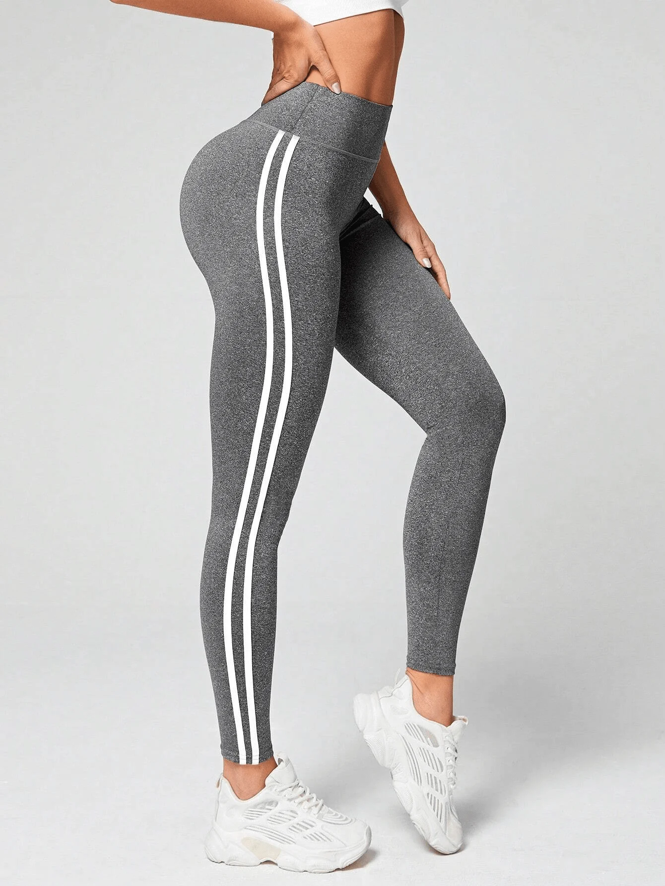 High Waist Yoga Pants Women Moisture Wicking Skinny Leggings With Side Stripes
High Waist Yoga Pants Women Moisture Wicking Skinny Leggings With Side Stripes