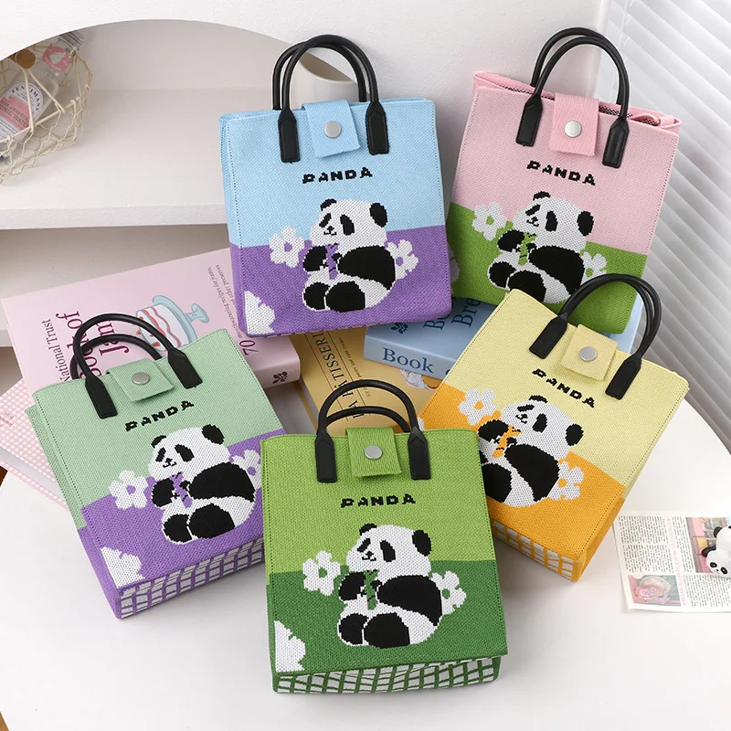 Cute Cartoon Panda Knitted Bag Women's New Commuter Versatile Single oulder Bag Handbag Student Large Capaci Tote Bag
Cute Cartoon Panda Knitted Bag Women's New Commuter Versatile Single oulder Bag Handbag Student Large Capaci Tote Bag