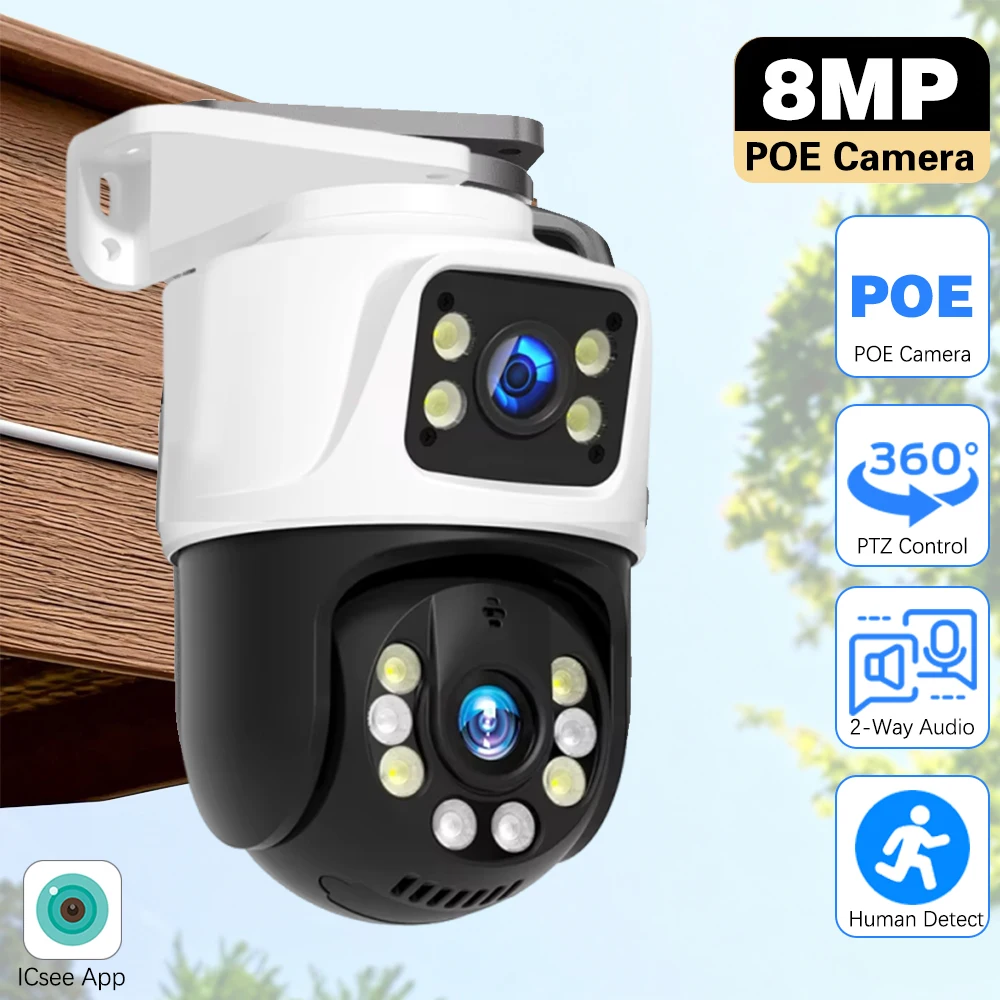 ICsee Dual Lens 8MP 4K POE PTZ IP Camera Outdoor Video Surveillance CCTV Cameras For Xmeye NVR Two Way Audio Color Night Vision
ICsee Dual Lens 8MP 4K POE PTZ IP Camera Outdoor Video Surveillance CCTV Cameras For Xmeye NVR Two Way Audio Color Night Vision