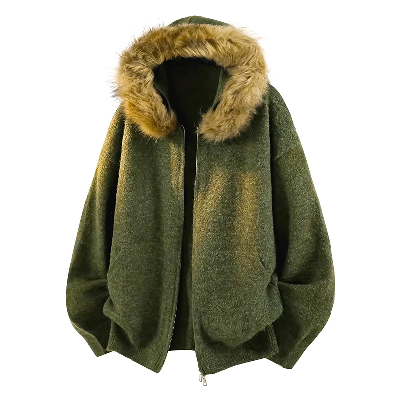 Men's Multi - Color Hooded Knit Jacket | Faux Fur Trim | Zip - Up | Oversized | Warm Trendy | Winter Casual Outfits
Men's Multi - Color Hooded Knit Jacket | Faux Fur Trim | Zip - Up | Oversized | Warm Trendy | Winter Casual Outfits