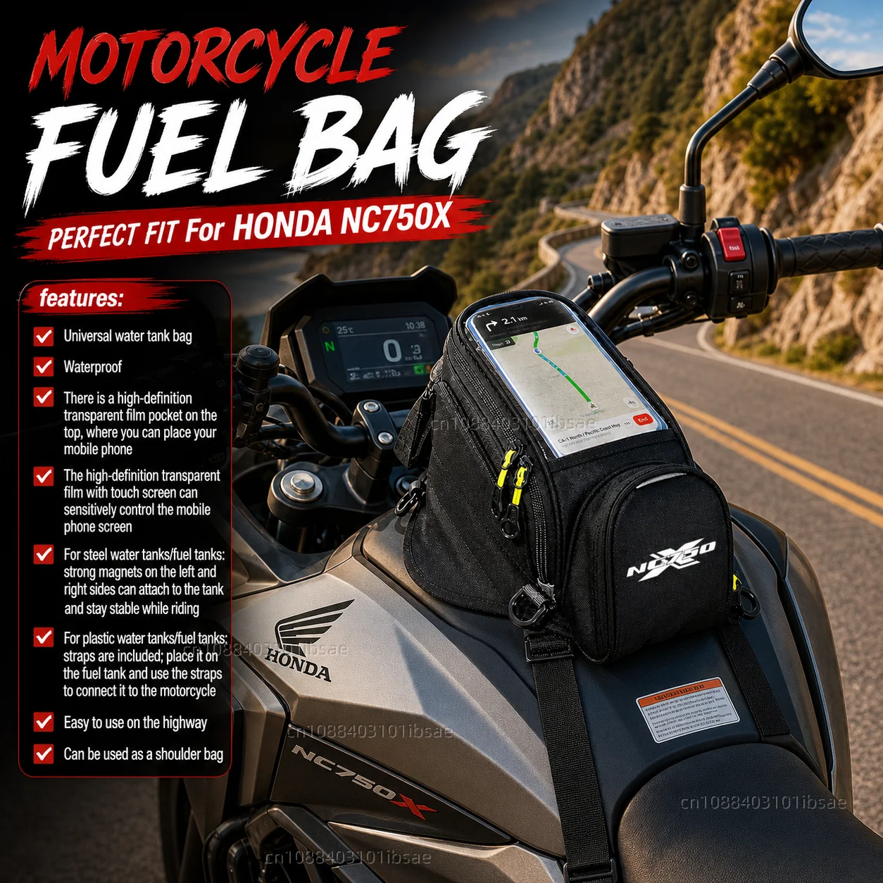 NEW Universal Magnetic Fuel Tank Bag Motorcycle Phone Navigation Pack For HONDA NC750X NC 750X NC750 X
NEW Universal Magnetic Fuel Tank Bag Motorcycle Phone Navigation Pack For HONDA NC750X NC 750X NC750 X