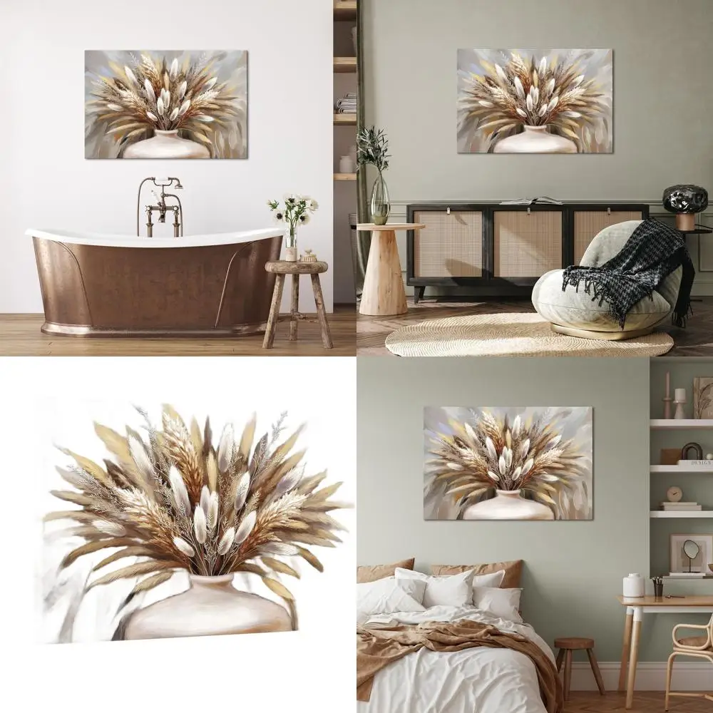 Large Framed Pampas Grass Wall Art, Modern Boho Style, Dried Plant in Vase, 24x36 inches for Home Decor
Large Framed Pampas Grass Wall Art, Modern Boho Style, Dried Plant in Vase, 24x36 inches for Home Decor