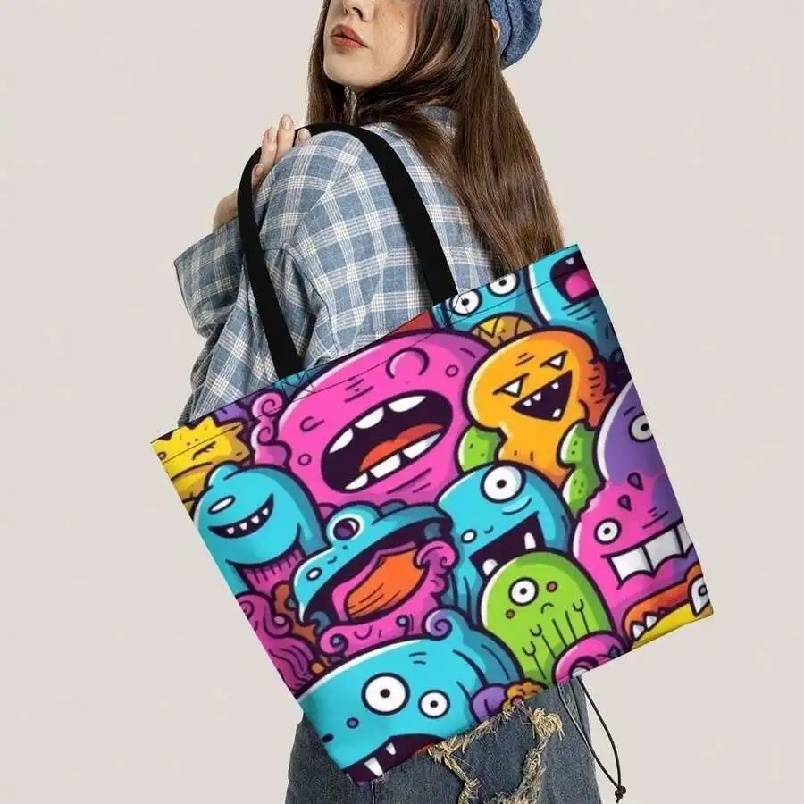 Vibrant Cartoon Monster Print Tote Bag For Adults - Casual Oversize Shopping Travel Bag
Vibrant Cartoon Monster Print Tote Bag For Adults - Casual Oversize Shopping Travel Bag