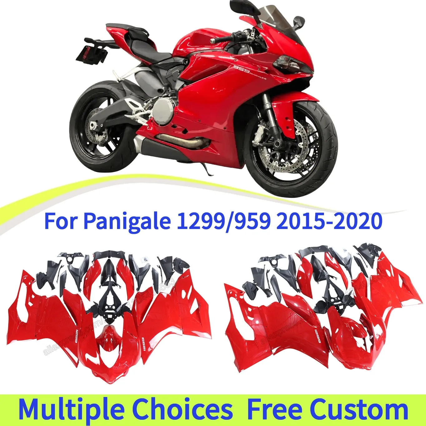 Panigale1299 Fairing Kit Fit for DUCATI 959 2015 2016 2017 2018 2019 2020 Glossy Red Motorcycle Fairings
Panigale1299 Fairing Kit Fit for DUCATI 959 2015 2016 2017 2018 2019 2020 Glossy Red Motorcycle Fairings