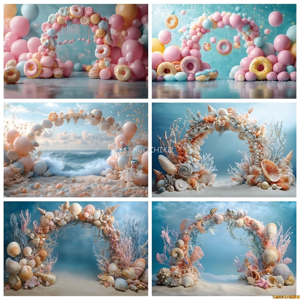Underwater World Theme Birthday Party Decorations Backdrop Shell Arch Little Mermaid Girls Princess Party Photography Background
Underwater World Theme Birthday Party Decorations Backdrop Shell Arch Little Mermaid Girls Princess Party Photography Background