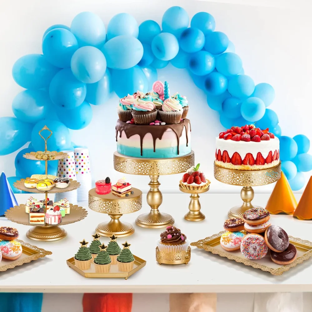 10 Pieces Gold Cake Stand, Decorative Dessert Fruit Candy Display Plate for Wedding, Cakes Stands
10 Pieces Gold Cake Stand, Decorative Dessert Fruit Candy Display Plate for Wedding, Cakes Stands