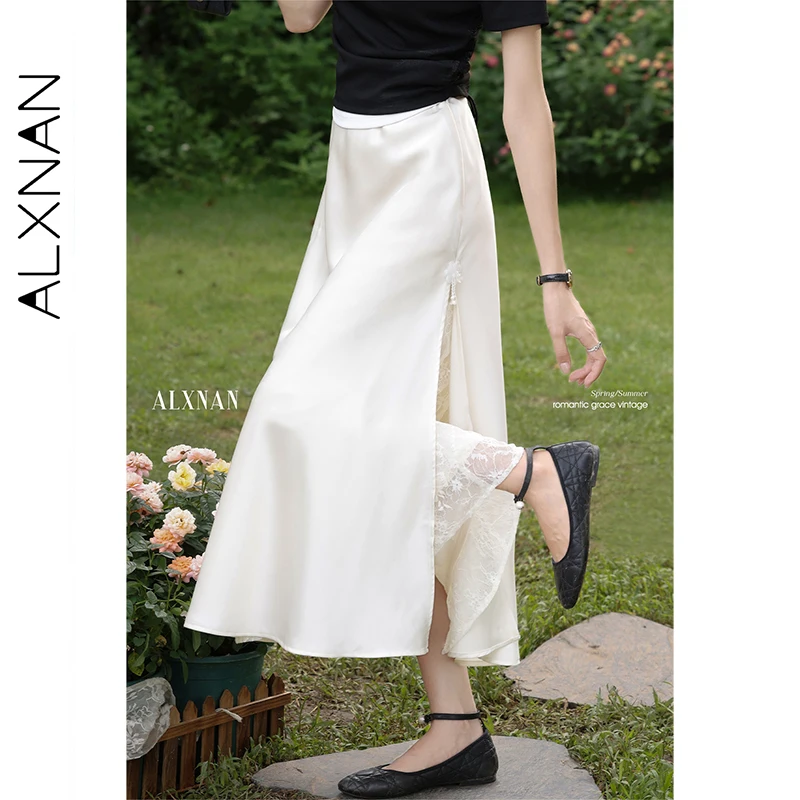 ALXNAN Lace Patchwork Skirt Women's Long Elegant A-line Skirt 2025 Trend Fall Satin Holiday Casual Ladies Clothing New L55395
ALXNAN Lace Patchwork Skirt Women's Long Elegant A-line Skirt 2025 Trend Fall Satin Holiday Casual Ladies Clothing New L55395