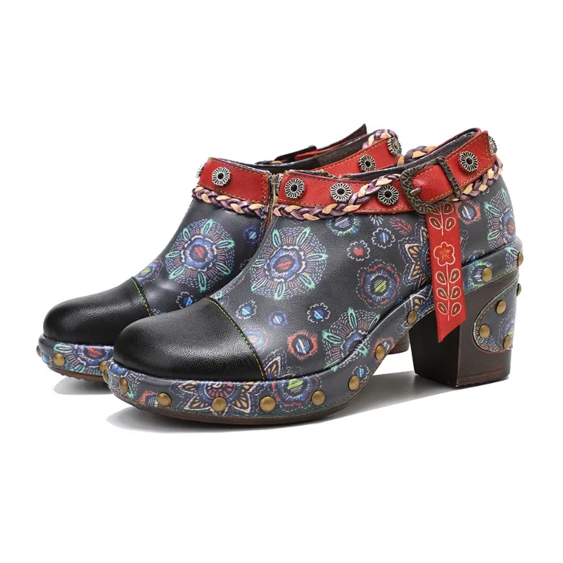 Women Pumps Prom Shoes Platform ZIP Genuine Leather 7.5CM Square Heel Print Rivet Belt Buckle Retro Wiping Women Shoes Gray
Women Pumps Prom Shoes Platform ZIP Genuine Leather 7.5CM Square Heel Print Rivet Belt Buckle Retro Wiping Women Shoes Gray