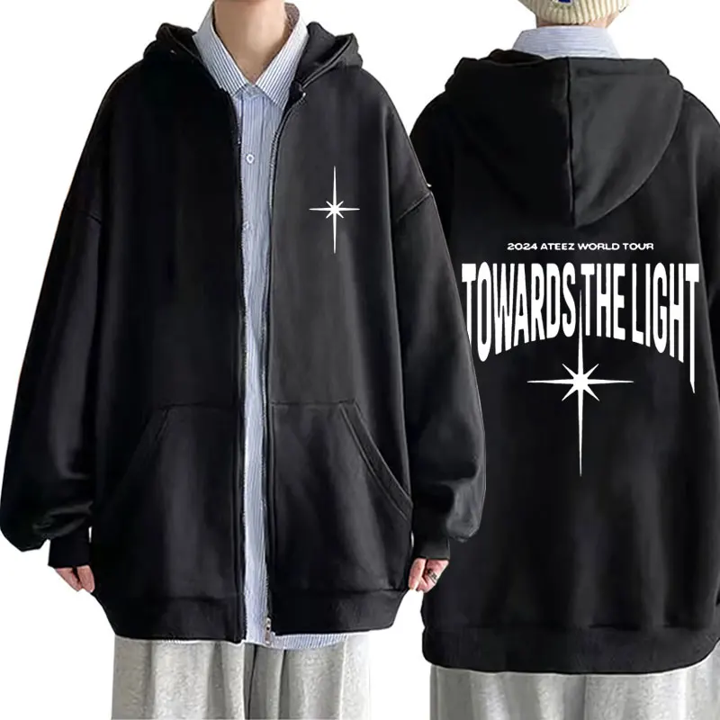 Korean Kpop ATEEZ 2024 World Tour Zipper Hoodie Towards The Light Print Zip Up Hoodies Men Women Fashion Oversized Zip Up Jacket
Korean Kpop ATEEZ 2024 World Tour Zipper Hoodie Towards The Light Print Zip Up Hoodies Men Women Fashion Oversized Zip Up Jacket