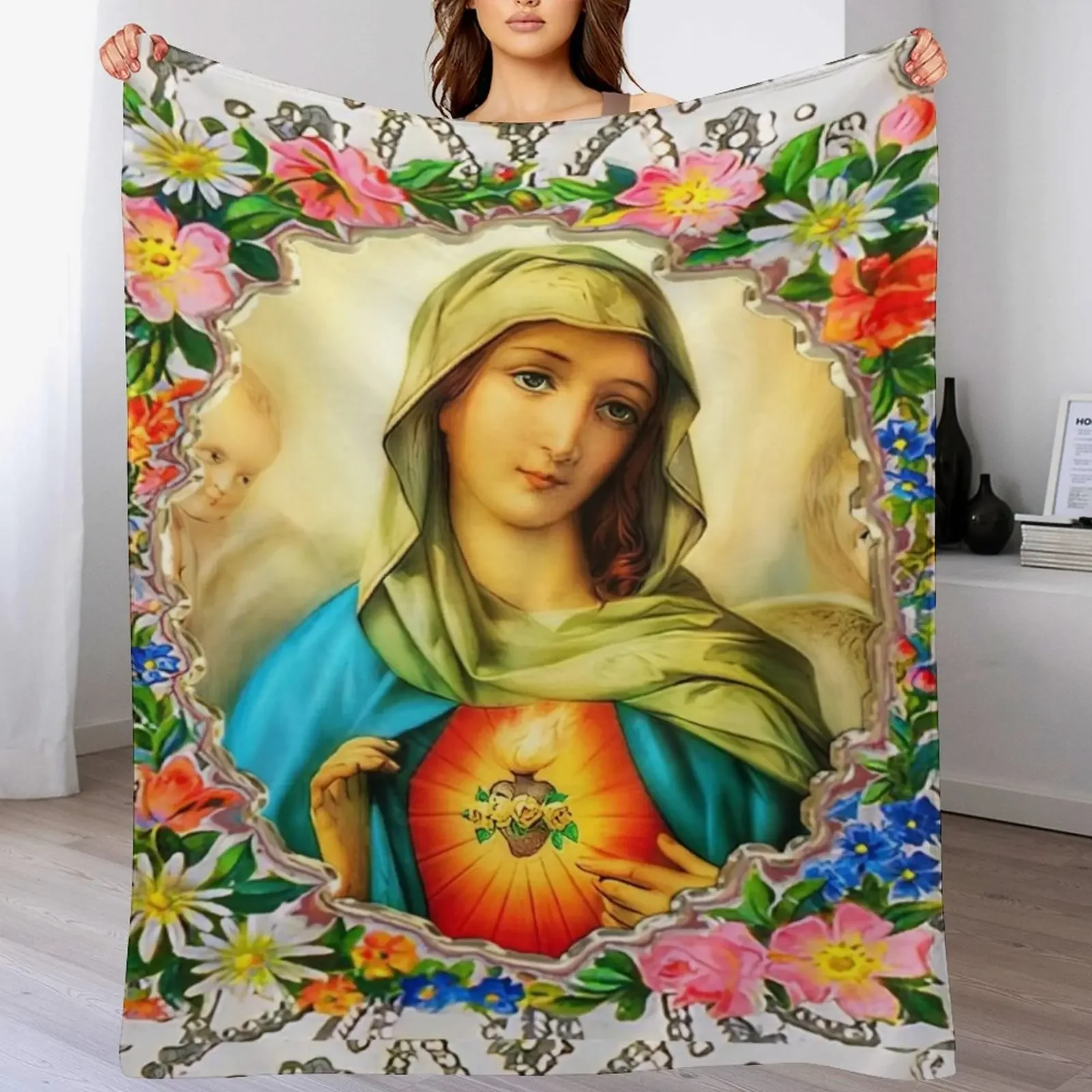 Immaculate Heart of Virgin Mary Catholic Saint A-101521 Throw Blanket Decorative Soft Throw Blanket for Couch Sofa
Immaculate Heart of Virgin Mary Catholic Saint A-101521 Throw Blanket Decorative Soft Throw Blanket for Couch Sofa