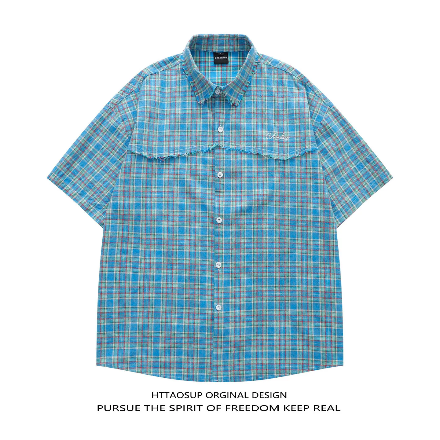 HTTAOSUP American Style Blue Plaid Short Sleeve Shirt Jacket Men Loose Retro Cotton Casual Collar Button down Coat
HTTAOSUP American Style Blue Plaid Short Sleeve Shirt Jacket Men Loose Retro Cotton Casual Collar Button down Coat