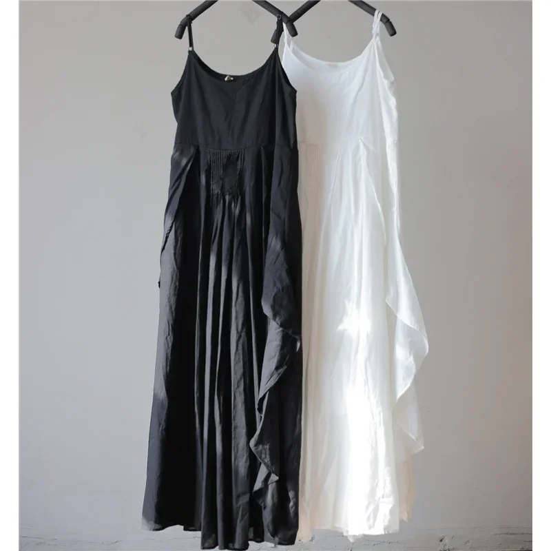 Summer New Dark Yamamoto Style Mushroom Lace Pinch Fold Long Skirt Artistic Strap Skirt Black and White Two Color Dress 2025
Summer New Dark Yamamoto Style Mushroom Lace Pinch Fold Long Skirt Artistic Strap Skirt Black and White Two Color Dress 2025