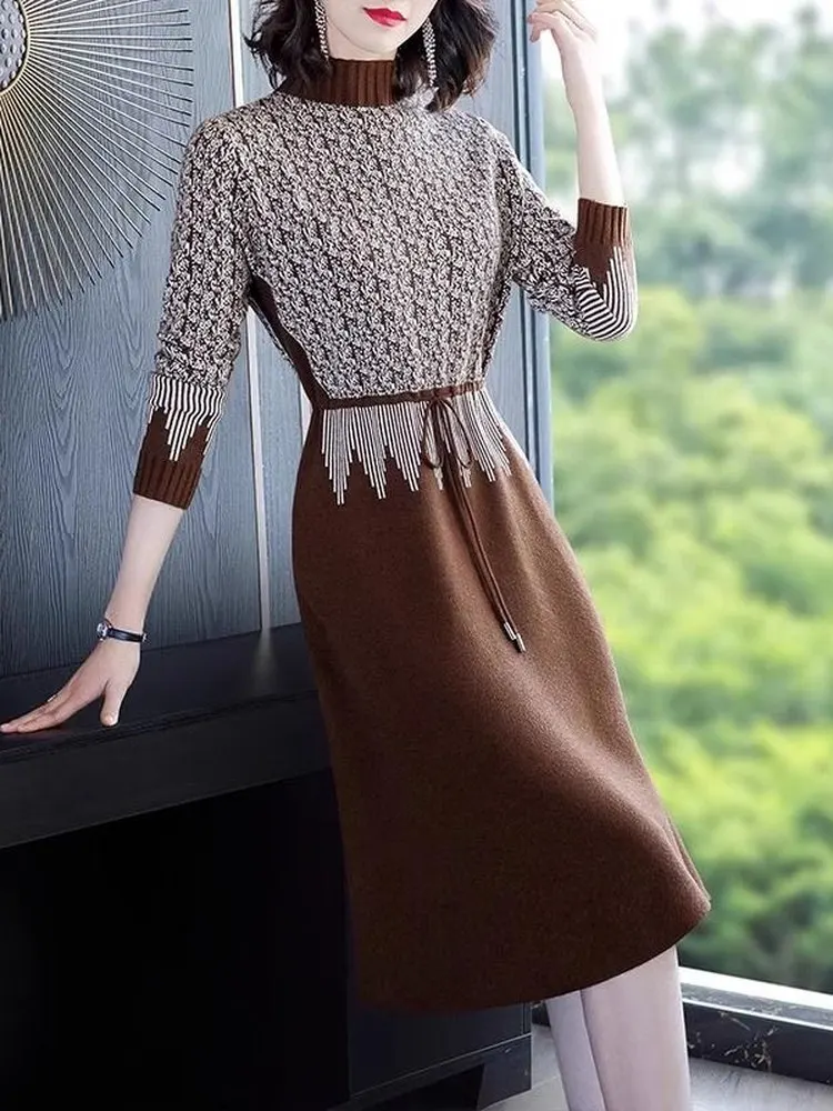 Thickened Knitted Dress Women's Base Layer Inner Wear Fashionable Mommy Style Autumn Winter New Arrival Dress for Ladies
Thickened Knitted Dress Women's Base Layer Inner Wear Fashionable Mommy Style Autumn Winter New Arrival Dress for Ladies
