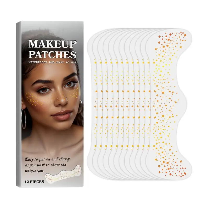 Makeup Patches Long Lasting Speckle Decals Gold Silver Glitter Face Makeup Patches Set Of 12Pcs Cute Stickers For Dance Music
Makeup Patches Long Lasting Speckle Decals Gold Silver Glitter Face Makeup Patches Set Of 12Pcs Cute Stickers For Dance Music