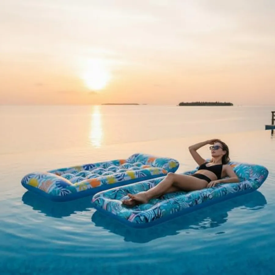 2 Pack Inflatable Pool Float Mat, Lounger, Multi-Purpose Swimming Toys for Pool Party, Summertime Beach, Outdoor Giant Pool Flo
2 Pack Inflatable Pool Float Mat, Lounger, Multi-Purpose Swimming Toys for Pool Party, Summertime Beach, Outdoor Giant Pool Flo