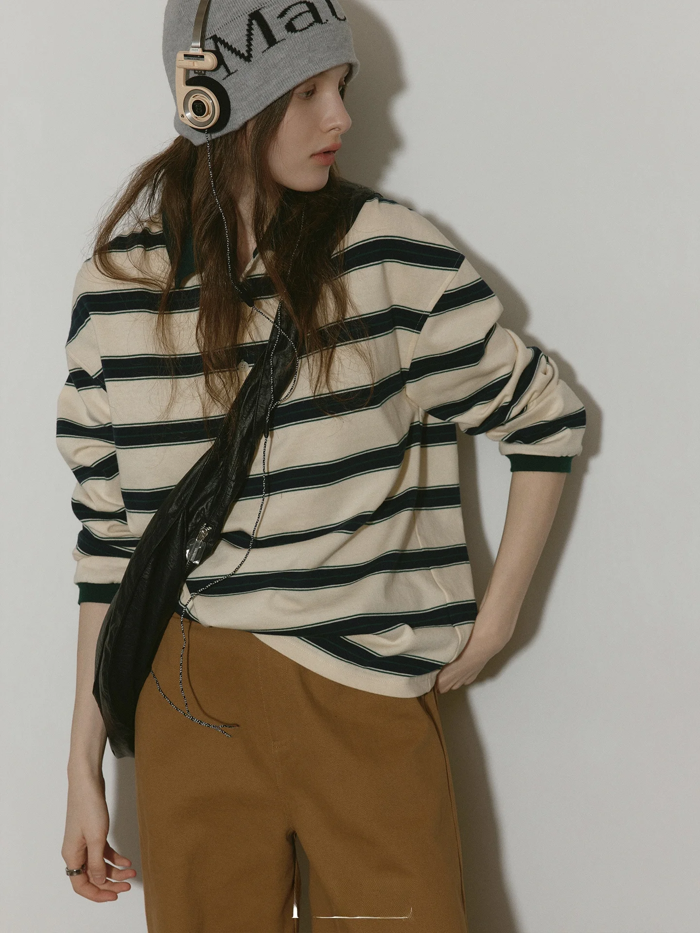 Relez Casual Long Sleeve Neck Striped T-Shirt Women's Spring New Style Simple Match All Cotton Loose Fit Top
Relez Casual Long Sleeve Neck Striped T-Shirt Women's Spring New Style Simple Match All Cotton Loose Fit Top