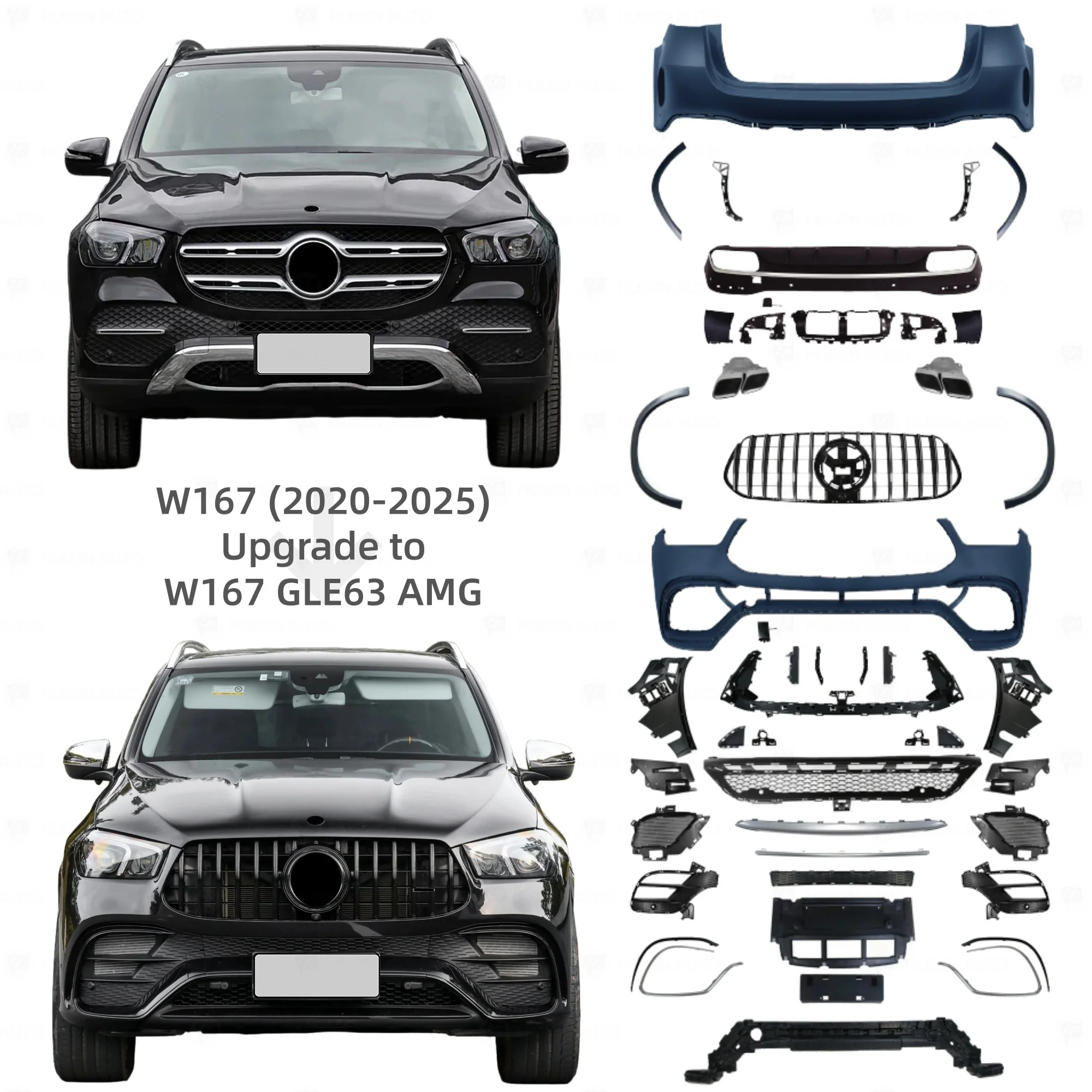 Flying Wing Original Quality For GLE Class W167 2020-2023 Upgrade To GLE63 Bumpers Body Kit With Griller Assem
Flying Wing Original Quality For GLE Class W167 2020-2023 Upgrade To GLE63 Bumpers Body Kit With Griller Assem