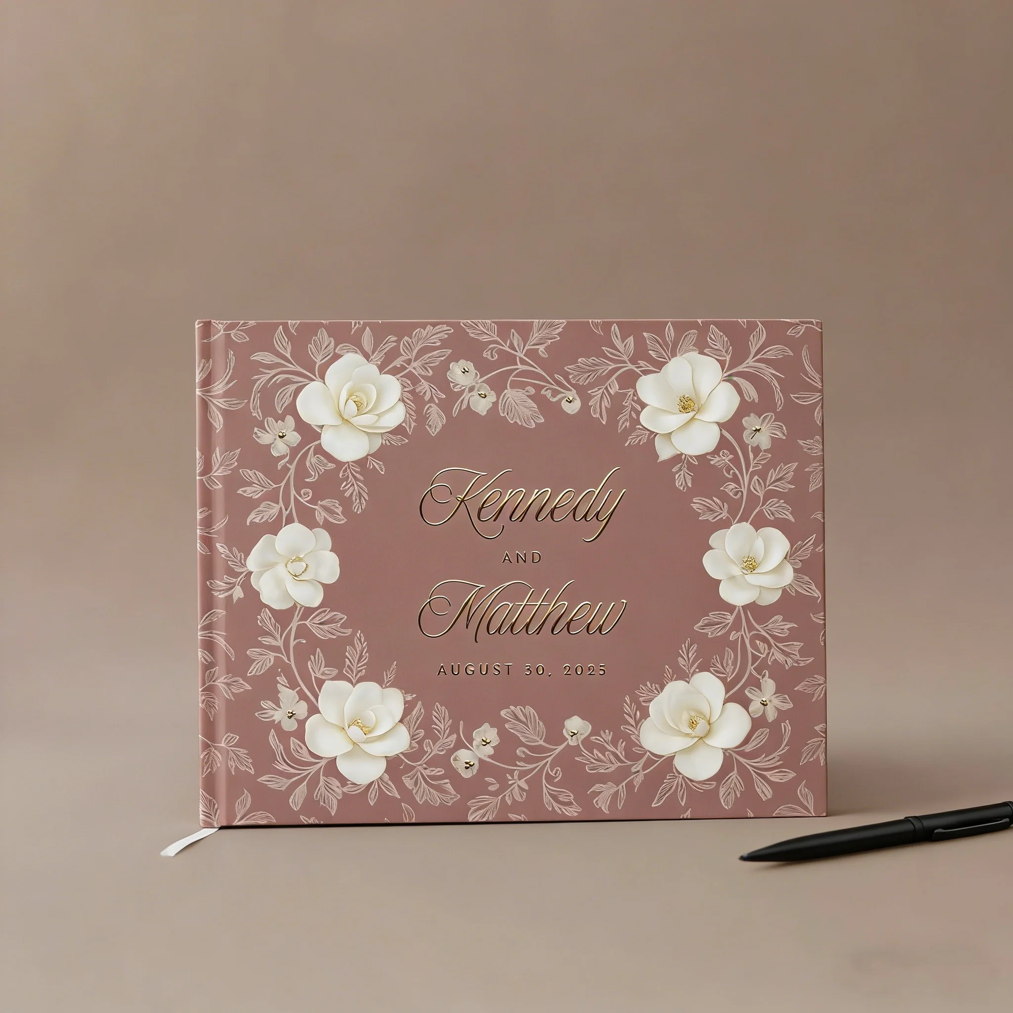 Elegant Floral Frame Wedding Guestbook | Personalized Keepsake Memory Book | Neutral Colors Scrapbook & Reception Guest Registry
Elegant Floral Frame Wedding Guestbook | Personalized Keepsake Memory Book | Neutral Colors Scrapbook & Reception Guest Registry